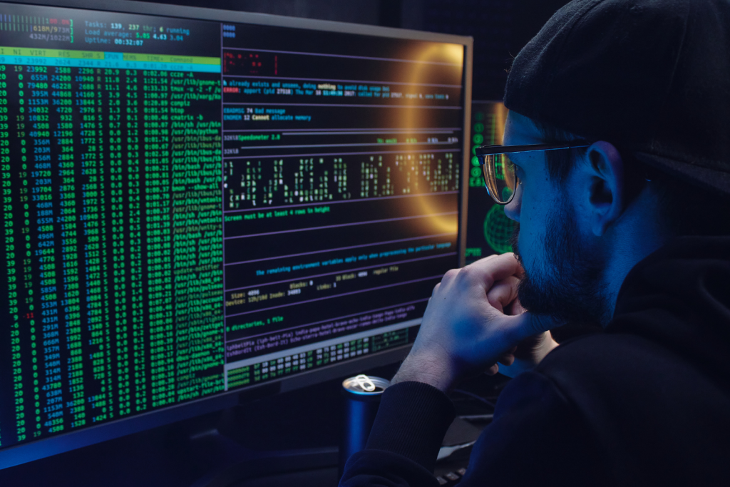 Penetration tester at a terminal running a live assessment